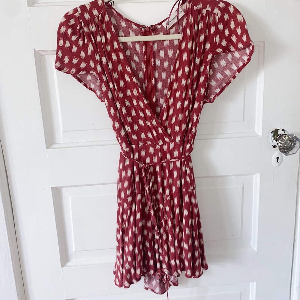 Red Print Romper